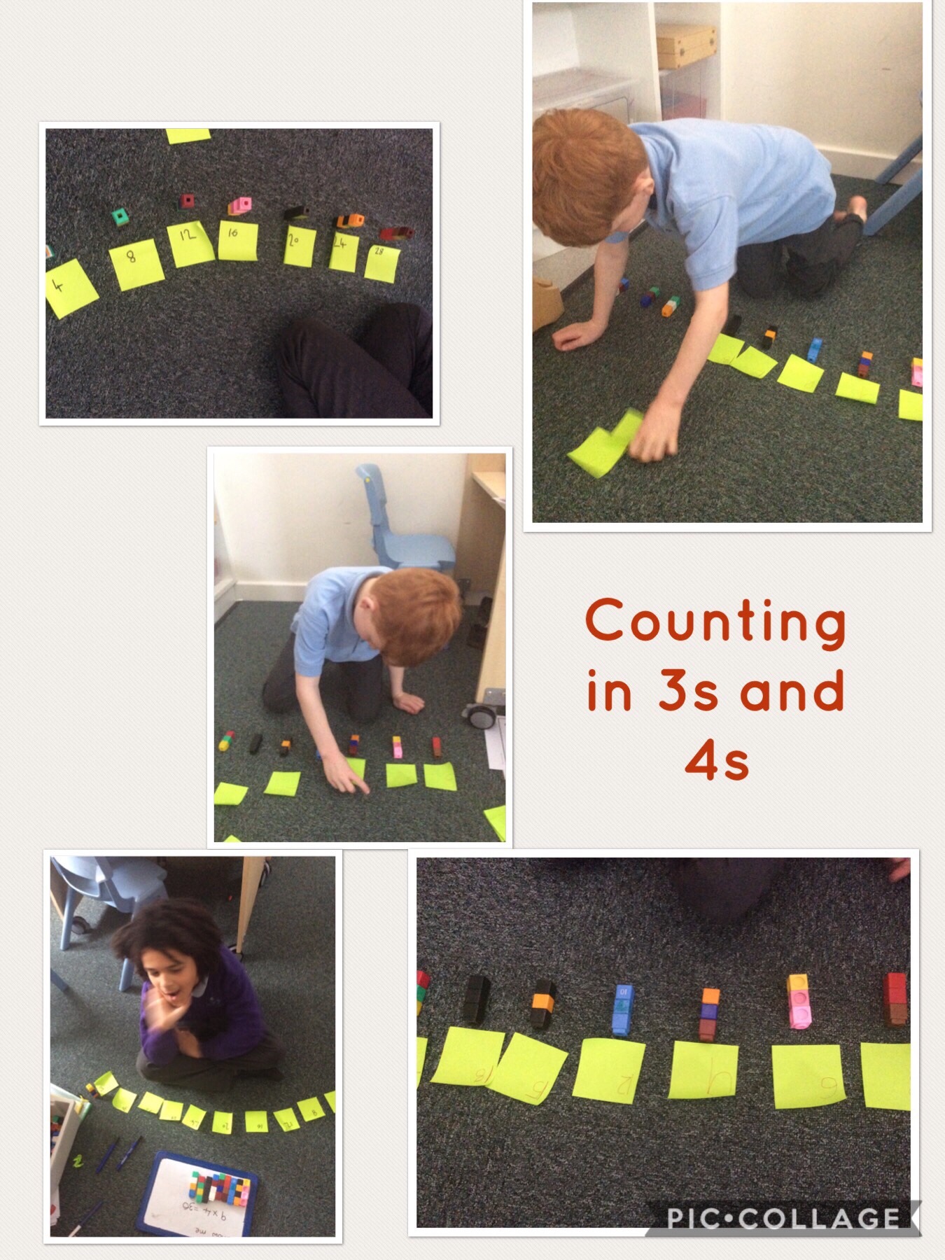 Counting in steps of 3s and 4s